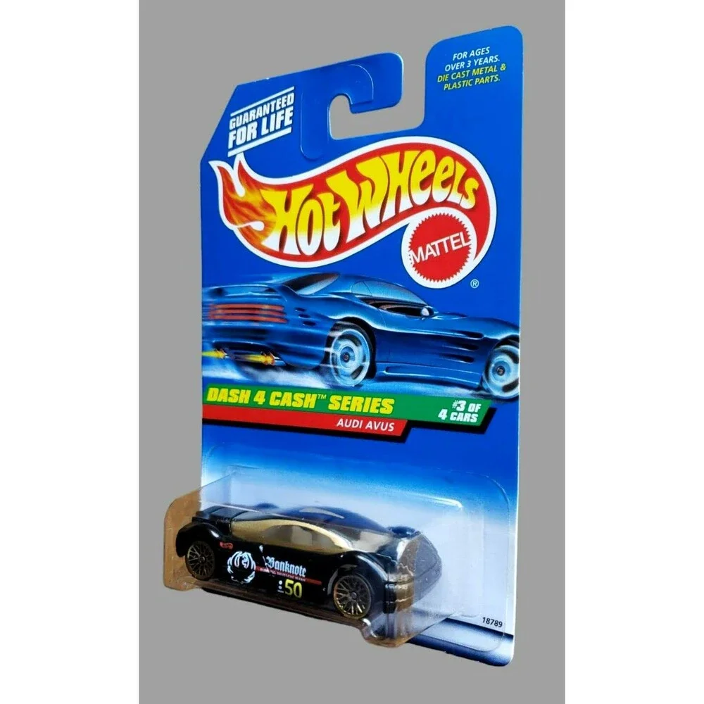 VTG 1998 Hot Wheels AUDI AVUS QUATTRO #723 DASH FOR CASH SERIES 3/4 1:64 GOLD LW
